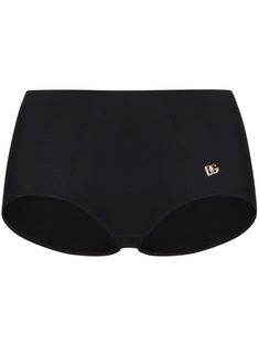 Black logo-plaque bikini briefs from DOLCE & GABBANA featuring stretch-design, logo plaque and high-waisted. Be mindful to try on swimwear over your own garments.. Designer Beach Wear, Black Swimwear, Dolce E Gabbana, Online Shopping For Women, Beachwear For Women, Brown Fashion, Black Logo, Dolce & Gabbana, Try On