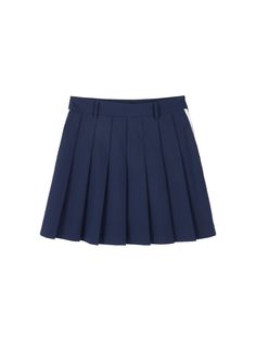 Details: Girly Pleated Skirt In NavyBuilt-in shorts for a discreet summer lookStriped webbing at the side for a vintage college look. Materials & Care: Fabric: Polyester 100%.Lining: nylon 92.4 %Spandex 7.6 % Hand wash | Dry clean Do not bleach Size & Fit: Model is 5'7", Bust 32, Waist 24, Hips 35, wearing a size S Item #: SN2SK10 Style Pleated Skirt, Navy Pleated Skirt, College Looks, Denim Jean Dress, Chic Business Casual, Vintage College, Style Sportif, Sports Style, Sports Skirts