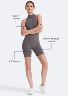 Sleek, stylish, and comfortable—our Sleeveless High-Neck Bodysuit is the perfect base layer for any outfit. Looking for plus size athleisure that’s chic and comfortable? This bodysuit’s flattering fit and ultra-soft feel are just right. Sleeveless Sports Bodysuit With 4-way Stretch, Sporty Sleeveless Bodysuit With 4-way Stretch, Sleeveless Stretch Gray Bodysuit, Gray Stretch Sleeveless Bodysuit, Sleeveless Gray Bodysuit For Loungewear, Sleeveless Moisture-wicking Activewear For Loungewear, Moisture-wicking Sleeveless Activewear, Compressive Sleeveless Bodysuit For Yoga, Sporty Stretch Bodysuit Sleeveless