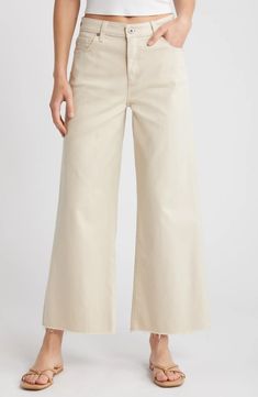 AG Saige High Waist Ankle Wide Leg Jeans | Nordstrom Chic Wide-leg Cropped Jeans For Fall, Chic Cropped Wide-leg Jeans For Fall, Chic Fall Cropped Wide-leg Jeans, Fall Relaxed Fit Wide-leg Cropped Jeans, Fall Wide Leg Cropped Jeans With Five Pockets, Spring Wide-leg Cropped Jeans With Relaxed Fit, Fall Wide-leg Cropped Jeans, Cotton Cropped Wide Leg Pants With Five Pockets, Summer Wide-leg Cropped Jeans With Pockets