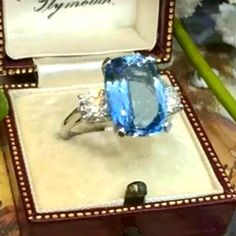 Elegant Ring, Perfect For Engagements And Weddings Arrives New In Original Packaging. Reasonable Offers Accepted On All Items Pet & Smoke Free Home. This Is A Special Order Item. Hot Items Please Allow Addl 7 - 10 Days For Shipping. I Will Include A Free Gift For Your Delay. Pet & Smoke Free Home. This Is A Special Item. Luxury Blue Topaz Rings With Vs Clarity, Birthday Vacation, Barbie Movie, Jewelry Crystal, Radiant Cut, Anniversary Party, Beautiful Ring, Wedding Rings For Women, Holiday Christmas