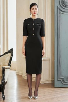 Collar Dresses Outfit, Bodycon Midi Dress Outfit, Black Bodycon Dress Outfit, Ingenue Essence, Royal Wardrobe, Midi Dress Outfit, Body Con Dress Outfit, Basic Instinct, Mean Blvd