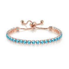 In This is an amazing fashion style jewelry designed in France. Bracelet come elegantly gift boxed. Size: one size.  Color: Blue.  Gender: female.  Age Group: adult. Rose Gold Lights, Paris Jewelry, Bracelets Design, White Gold Sapphire, Purple Stones, Tennis Bracelet Diamond, Blue Zircon, Bracelets For Women, Fashion Mode