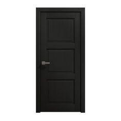 an open black door on a white background