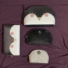 New Never Used, Original Tag Inside! This Super Cute Kate Spade Frosty Large Continental Wallet Has A Penguin Face On The Front! Originally $230 Frosty Triple Dome Cosmetic Set! Russian Nesting Doll Of Bags Each One Fits Inside The Other! First One Has The Penguin Face Second Bag Is Black Third Is A Fun Sparkly Silver! Super Cute For Using It For A Makeup Bag , Coin Purse Or Travel Bag! Originally $230 Let Me Know If You Need More Pics Or Have Any Questions! Luxury White Wallets For Everyday Use, Luxury White Wallets For Gifts, Luxury White Wallet Perfect For Gift, White Kate Spade Wallet For Everyday Use, Luxury Everyday Kate Spade Wallets, Luxury Kate Spade Wallet For Evening, Kate Spade Luxury Evening Wallets, Luxury Kate Spade Wallets For Evening, White Kate Spade Wallets As Gift