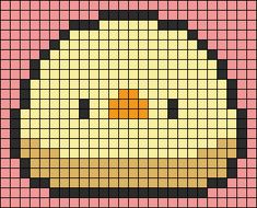 an image of a cross stitch pattern that looks like a duck