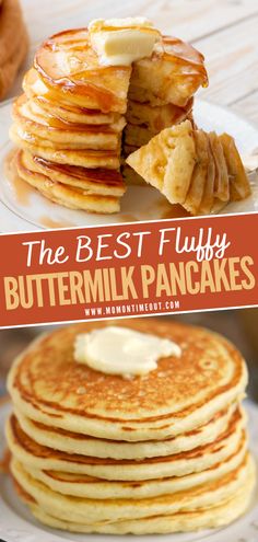 the best fluffy buttermilk pancakes are made with only 3 ingredients and they're super easy to make