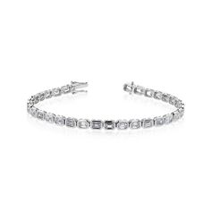 Diamond Tennis Bracelet Silver Emerald Cut Tennis Bracelet With Diamond Accents, Silver Tennis Bracelet With Emerald Cut Diamond Accents, Timeless Silver Diamond Bracelet With Emerald Cut, Silver Emerald Cut Baguette Diamond Bracelet, Silver Emerald Cut Diamond Bracelet Timeless, Silver Diamond Tennis Bracelet With Emerald Cut, Timeless Silver Emerald-cut Diamond Bracelet, Silver Emerald Cut Diamond Bracelet, Silver Bracelet With Emerald-cut Baguette Diamonds