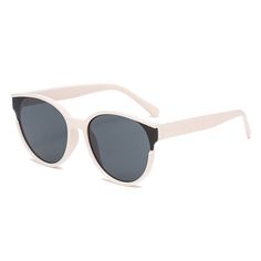 These Monroe sunglasses will add a dash of cool, urban style to any outfit. This modern design is a confident blend of colors and styles -bold, round, full-rim lenses contrasting with elegant temples.Frame Shape: RoundFrame Color: WhiteFrame Material: PCLens Color: BlackLens Material: PCRim Type: Full RimLens Width: 61 mmBridge Width: 18 mmTemple Length: 137 mmFrame Width: 149 mmLens Height: 56 mmWeight: 27.1 gUV Protection: UV400Polarized: NoSpring Hinge: NoAdjustable Nose Pads: No Trendy White Round Frame Sunglasses, Casual White Round Frame Sunglasses, White Round Frame Sunglasses With Gradient Lenses, Modern White Round Frame Sunglasses, White Uv Protection Round Frame Sunglasses, Classic White Round Frame Sunglasses, White Round Sunglasses With Tinted Lenses, White Sunglasses, Urban Style