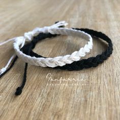 "These lovely bracelets are made with hemp cord. Designed for couples. The \"Hers\" bracelet closes to around 6.5\". It opens to around 9\" inches. The \"His\" bracelet closes to around 7\". It opens to around 10\" inches." White Braided Bracelets With Adjustable Waxed Cord, White Braided Bracelet With Adjustable Waxed Cord, White Friendship Bracelets With Waxed Cord, White Waxed Cord Friendship Bracelets, White Braided Friendship Bracelets, White Braided Friendship Bracelet, White Braided Bracelet For Friendship, Diy Bracelets For Boyfriend, Matching Couple Bracelets