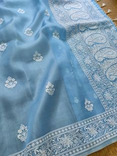 Item...Organza Saree Work...Chikankari work Length...Saree 5.5 mtr Bp....1 mtr Care...Dry wash Silk Chikankari Suits, Organza Chikankari Saree, Benaras Sarees, Saree Inspiration, Fashionable Saree, Chikankari Saree, Chikankari Work, Party Wear Sarees Online, Saree Work