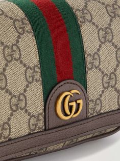 GUCCI Ophidia mini leather-trimmed printed coated-canvas shoulder bag Gucci Green Shoulder Bag For Daily Use, Green Gucci Shoulder Bag For Daily Use, Daily Use Green Gucci Shoulder Bag, Gucci Rectangular Shoulder Bag With Leather Trim, Gucci Green Shoulder Bag With Detachable Strap, Luxury Gucci Green Shoulder Bag, Elegant Green Shoulder Bag With Leather Trim, Luxury Green Shoulder Bag With Leather Trim, Gucci Ophidia