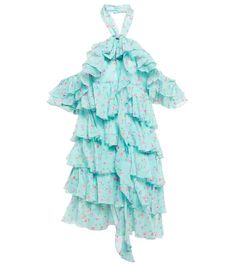 Designer Dresses for Women | Mytheresa US Chiffon Tiered Mini Dress With Ruffle Hem, Spring Tiered Chiffon Ruffle Dress, Chiffon Tiered Skirt Dresses With Ruffles, Tiered Chiffon Mini Dress With Ruffles, Chic Chiffon Tiered Ruffle Dress, Chiffon Ruffle Dress For Summer, Silk Flowy Dress With Ruffles, Chic Spring Halter Dress With Ruffles, Chic Summer Halter Dress With Ruffles