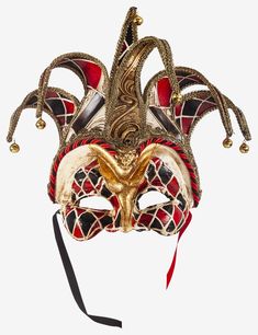 Roulette Joker venetian mask papier mache for sale. 100% handcrafted in venice by venetian masters. Papier Mache Mask, Jester Mask, Joker Mask, Clown Mask, Lace Cape, Band Camp, Venice Carnival, Carnival Festival, Venetian Masks