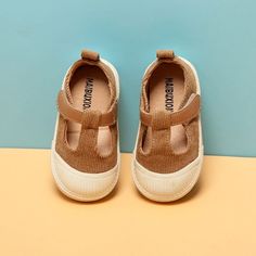 beige / EU19 (inner 13.5cm) T-Straped Leisure Shoes Spring Low-top Canvas Skate Shoes, Low-top Cotton Canvas Shoes For Sports, Spring Low-top Canvas Shoes With Textured Sole, Beach Shoes Kids, Kids Summer Shoes, Girl Baby Clothes, Clothes Trendy, Cool Baby Clothes, Outfits Girl