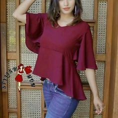 top Price @300rs  #Fashion #LookBook #OutfitOfTheDay #LookOfTheDay #FashionWeek #Fashionable #Stylish #FashionDiaries ... Casual Burgundy Tops For Day Out, Women's Professional Clothing, Trendy Work Outfit, Women's Work Clothes, Professional Clothing, Professional Outfits Women, Eyes Design, Work Clothes, Work Outfits Women