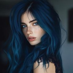 20 Awesome Dark Blue Hairstyles to Revitalize Your Look - My Blog Blue Hair Pale Skin, Dark Blue Hairstyles, Best Hair Color For Pale Skin Blue Eyes, Dark Teal Hair, Blue Hairstyles, Pale Skin Hair Color, Hair Pale Skin, Dark Blue Hair