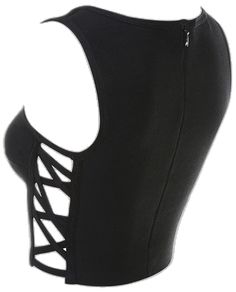 Stretch Corset With Built-in Bra For Club, Black Sleeveless Bodycon Tank Top, Black Bodycon Sleeveless Tank Top, Black Sleeveless Bodycon Top, Fitted Black Tank Top For Club, Black Fitted Tank Top For Club, Bandage Stretch Corset For Night Out, Stretch Bandage Corset For Night Out, Black Stretch Crop Top With Built-in Bra