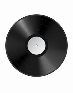 a black record on a white background with space for the word's logo to be added