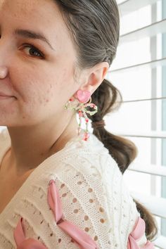 I am soooooo obsessed with these pink beads!! This fully beaded dangle is made with 925 sterling silver posts, and is the girliest statement earring! Coming in at 2.6 inches in length, she is INSANELY lightweight, so you'll have no problem getting through the day with these in! And of course they are hypoallergenic, so they are suitable for even the most sensitive of ears! This is truly a staple piece for Valentine's Day! Pink Chandelier Drop Earrings For Gift, Pink Heart Beads Dangle Jewelry, Pink Trendy Dangle Chandelier Earrings, Trendy Pink Dangle Chandelier Earrings, Trendy Beaded Chandelier Earrings, Trendy Pink Drop Chandelier Earrings, Pink Heart Beads Earrings For Party, Pink Heart Beads Jewelry For Party, Pink Chandelier Earrings For Gift