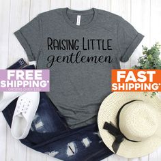 Mom Life Shirt - Raising Little Gentlemen - Trendy Tees - Christmas Gift for mom - Women's Shirt - Mom of Boys Shirts 》》》》FAVORITE OUR SHOP TO GET AMAZING DEALS EVERY WEEK!《《《《 Click Below https://www.etsy.com/shop/GreyisthenewblackCo + Poly/Cotton Blend + Exclusive T-shirt branded unisex tee designed and printed in the USA. + Professionally printed super soft funny and awesome tees. + Our lightweight fitted tees are made from ultra soft ringspun cotton to get that comfortable fit and feel. + Sa Mom Of Boys, Mom Of Boys Shirt, Trendy Tees, Mother Shirts, Christmas Gift For Mom, Mom Life Shirt, Custom Printed Shirts, Trendy Tee, Christmas Gifts For Mom