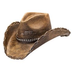 Premium Stampede Hats - Black Stained Cowboy Hat w- Chain Hat Band, Men's Accessories Autobot Oc, Cow Boy Hats, Cowboy Hat Men, Best Cowboy Hats, Space Western, Oc Things, Mens Cowboy Hats, Leather Cowboy Hats, 60th Bday