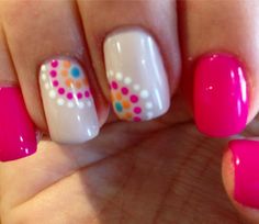 Moms Nails, Summer Nails 2023, Beach Nail, Nail Style, Dots Nails, Cute Gel Nails, Nails 2023, Pretty Nail Art, Short Acrylic Nails Designs