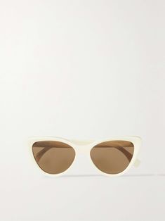 Chic Beige Cat Eye Sunglasses, White Acetate Cat Eye Sunglasses, Chic Cream Cat Eye Sunglasses, Chic White Cat Eye Sunglasses In Acetate, Elegant Beige Cat Eye Sunglasses, Fendi Eyewear, Matching Separates, Eyewear Shop, Anita Ko