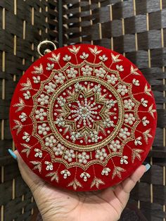 Fashion handbag / clutch . High quality hardware . Crystal work. Velvet body and hand embroidery. Red Embroidered Clutch For Evening, Rectangular Red Clutch With Handwork, Traditional Red Luxury Clutch, Traditional Red Embroidered Clutch, Luxury Handmade Red Clutch, Crystal Work, Women Handbag, Clutch Handbag, Fashion Handbags