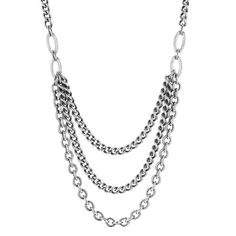 The Montecito Nights Diamond Links Draped Chain Necklace brings effortless luxury and timeless cool to any look. Handcrafted from sterling silver and inspired by the glamour of California nights, this piece features diamond links, adding a timeless sparkle with each movement. Sterling silver Diamonds, approximately 1.67 carats 18-20" layers 7mm curb chain & 8mm cable chain 2 inch extender 4 pave diamond oval links Lobster style clasp Designed and handmade in California Style number N0003200 California Style, Curb Chain, Oval Diamond, Silver Diamonds, Cable Chain, Pave Diamonds, Chain Necklace, Cable, Diamonds