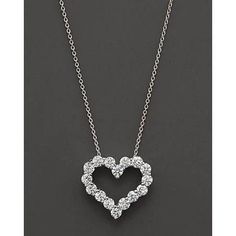 1.6 Ct Round Diamond Heart Style Necklace Pendant 14K White Gold | HarryChadEnt.com Diamond Necklace Pendant, Diamond Earrings Studs Round, Dainty Diamond Necklace, Bracelet Tennis, Round Diamond Engagement Rings, White Gold Diamond Rings, Natural Earth, Diamond Fashion, Diamond Pendant Necklace