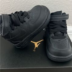 Black Nike. Worn Once. Basically Brand New Black Non-slip High-top Sneakers For Streetwear, Black Synthetic High-top Sneakers With Round Toe, Black Slip-resistant High-top Sneakers With Round Toe, Black Non-slip Lace-up Sneakers, Black Non-slip High-top Sneakers, Black Slip-resistant High-top Sneakers, Casual Black Slip-resistant High-top Sneakers, Sporty Black Scratch-resistant High-top Sneakers, Black Scratch-resistant High-top Sneakers