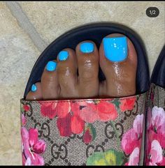 Cute Toes Nails, Baddie Toe Nails, Baddie Essentials, Blue Toe Nails, Nails Board, Nail Laquer, Baby Blue Nails