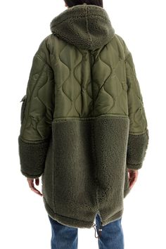 The Blancha oversized parka features a patchwork effect with panels made of quilted nylon and shearling. It has a hood, double zip closure, three front pockets with flaps, and one on the left sleeve. The adjustable asymmetrical hem has a drawstring and a back slit. Lined. The model is 177 cm tall and wears size IT 40. Composition: 100% ovis aries aries, 100% PA Oversized Parka, Makeup Travel Case, Pleats Please Issey Miyake, Jeans Jumpsuit, Asymmetrical Hem, Beauty Accessories, Asymmetric Hem, High Heel Shoes, Accessories Design