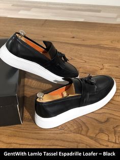 Collection: Spring – Summer 19  Production: Special and limited edition Available!  Product: %100 Calf-leather Shoes  Color code: Black  Shoes sole: Eva Base  Shoes Material: %100 Leather  Available Size: 40-41-42-43-44  Package Include: Shoes Only Black Slip-on Tassel Loafers With Textured Sole, Black Tassel Loafers With Textured Sole And Plain Toe, Black Slip-on Tassel Loafers With Leather Sole, Black Slip-on Tassel Loafers With Rubber Sole, Black Tassel Loafers With Leather Sole, Black Tassel Loafers With Rubber Sole, Black Slip-on Tassel Loafers With Plain Toe, Black Tassel Loafers With Brogue Detailing, Black Plain Toe Slip-on Tassel Loafers