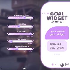 the goal widget is displayed in this screenshote image, which shows how to use it