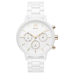 Gloss White Watch | MVMT White Watches, Classic Jewelry Pieces, Mvmt Watches, Premium Watches, Ceramic Watch, White Watch, Art Pendant, Classic Jewelry, Michael Kors Watch