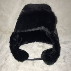 Style & Co Women’s Winter Hat With Faux Fur Never Used! Super Warm! This Hat Has A Strap That Can Go Under The Chin To Secure The Hat Or Go Behind The Head To Tie Back The Ear Flaps. Color:Black Size: Os Black Hats With Ear Flaps For Cold Weather, Black Hats For Cold Weather In Fall, Black Hat For Cold Weather In Fall, Adjustable Black Hat For Cold Weather, Black Hat With Ear Flaps For Fall, Fitted Black Hats For Cold Weather, Fitted Black Hat For Cold Weather, Black Hats With Faux Fur Lining For Cold Weather, Black Faux Fur Hat With Faux Fur Trim