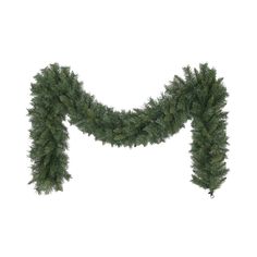 a green garland with pine cones on it