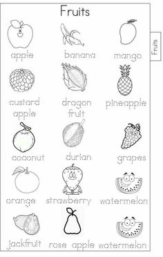 fruits and vegetables worksheet for kids to learn the letter f with pictures on it