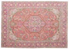 6' X 9' Vintage Persian Rug, Pink - Hans - Revival™ Pink Persian Rug Wallpaper, Dusty Pink Rug, Persian Rug Pink, Persian Rug Desktop Wallpaper, Persian Rug Wallpaper, Sleeping Beauty Cottage, Pink And Green Rug, Color Palette Dark, Pink Persian Rug