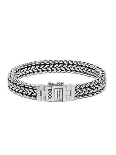 A contemporary twist to the traditional Balinese weaving technique, the Julius collection carries stunning and attractive pieces. The combination of interlinking chains and braided patterns make the Julius a must-have for every jewelry collection. On hand in size 8.3 inches long. Please contact us for other sizes. Elegant Sterling Silver Braided Bracelet, Elegant Braided Sterling Silver Bracelet, Elegant Bracelets With Interwoven Design For Gift, Elegant Bracelets With Interwoven Design As Gift, Silver Jewelry Bracelets, Sterling Silver Jewelry Bracelets, Bracelets Men, Small Bracelets, Jewelry Boutique