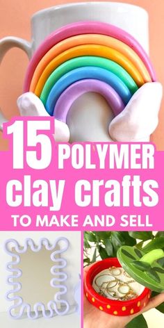 polymer clay crafts to make and sell with text overlay that reads 15 polymer clay crafts to make and sell