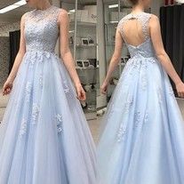 SofieProm on Storenvy Light Blue Prom Dresses, Light Blue Prom, Sky Blue Prom Dress, Blue Prom Dresses, Light Blue Prom Dress, Blue Party Dress, Evening Party Gowns, Party Gown, Dresses Lace