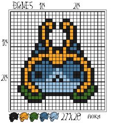 a cross stitch pattern with an image of a cartoon character