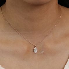 Tiara halo diamond pear moissanite pendant rose gold drop necklace la more design jewelry Diamond Drop Pendant, Rose Gold Tiara, Pear Halo, Gold Tiara, Pear Ring, Halo Necklace, Moissanite Necklace, Halo Pendant, Detailed Ring