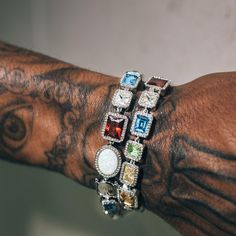 Motley Gemstone Bracelet - Silver Mens Accessories Vintage, Masculine Jewelry, Streetwear Jewelry, Dope Jewelry Accessories, Weird Jewelry, Urban Jewelry, Accessoires Iphone, Expensive Jewelry Luxury, Mens Rings Fashion