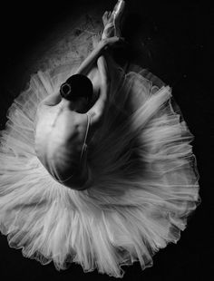 black and white photograph of ballerina in tutu