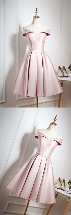 Pearl Pink Off Shoulder Knee Length Party/Homecoming Dress with Ruffle PD044 #offtheshoulder #pink #satin #homecomingdress #partydress #kneelength #promdress #dress #graduationdress #formaldress #fashion #pgmdress Pink Fitted Off Shoulder Dress For Formal Events, Elegant Pink Knee-length Off Shoulder Dress, Elegant Pink Off-shoulder Knee-length Dress, Elegant Pink Off Shoulder Dress For Formal Occasions, Elegant Pink Off-shoulder Dress For Formal Occasions, Elegant Pink Knee-length Off-shoulder Dress, Pink Off-shoulder Dress For Wedding And Prom, Off The Shoulder Homecoming Dress, Simple Homecoming Dresses