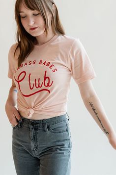 Celebrating the badass babes of the world! Feminist Tees, Trendy Baby Clothes, Trendy Graphic Tees, Sweatshirt Dress, Baby Month By Month, Crew Neck Tee, Favorite Shirts, Mom Shirts, Women Empowerment